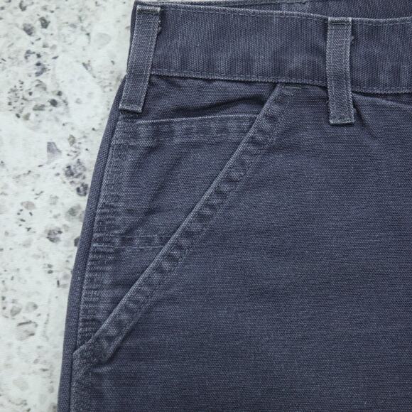RARE Vintage Carhartt B25 PTB Petrol Blue - Grey Carpenter Shorts 31x8.15 - Picture 9 of 14